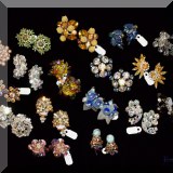 J146. Clip costume jewelry earrings.